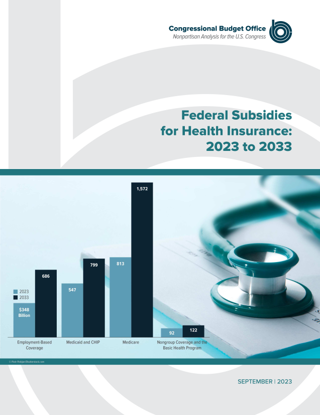 handle is hein.congrec/fdlssdsfhh0001 and id is 1 raw text is: 
  Congressional Budget Office
  Nonpartisan Analysis for the US. Congress






     Federal Subsidies
for  Health Insurance:
          2023 to 2033


SEPTEMBER!I 2023


