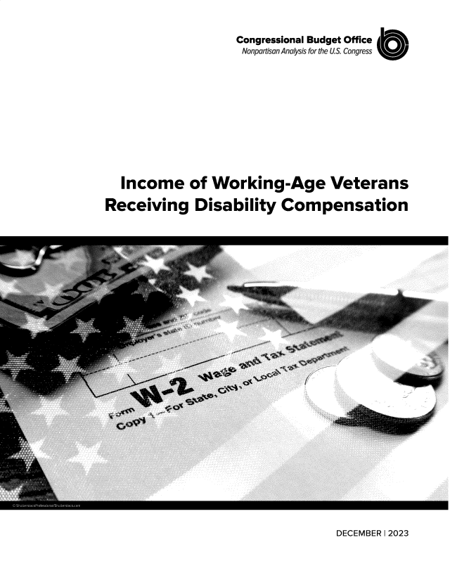 handle is hein.congrec/iceowkg0001 and id is 1 raw text is: 

                   Congressional Budget Office
                   Nonpartisan Analysis for the U.S. Congress










  Income of Working-Age Veterans

Receiving Disability Compensation


DECEMBER I 2023


