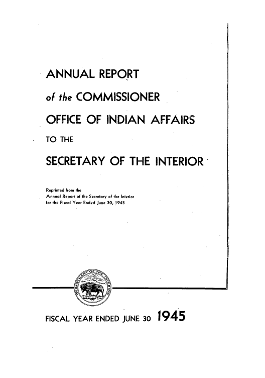 Annual Report Of The Commissioner Of The Office Of Indian
