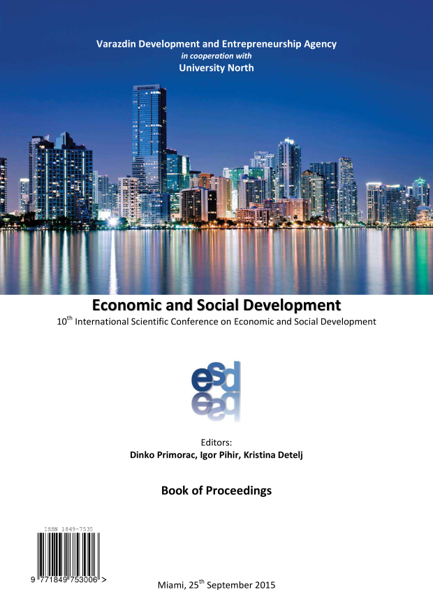 handle is hein.intyb/ecosdmw0011 and id is 1 raw text is: Economic and Social Development
10th International Scientific Conference on Economic and Social Development
Editors:
Dinko Primorac, Igor Pihir, Kristina Detelj
Book of Proceedings
ISSN 1849-7535
I 9 71149 753006 >     Miami, 25th September 2015


