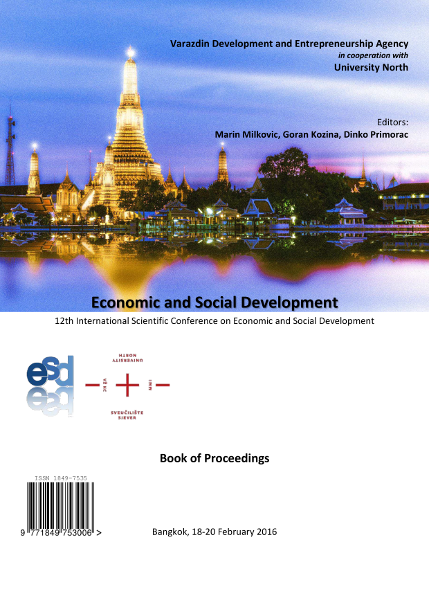 handle is hein.intyb/ecosdmw0013 and id is 1 raw text is: 12th International Scientific Conference on Economic and Social Development
Book of Proceedings
ISSN 1849-753 >
111111111111119 771849 753006 ]  Bangkok, 18-20 February 2016


