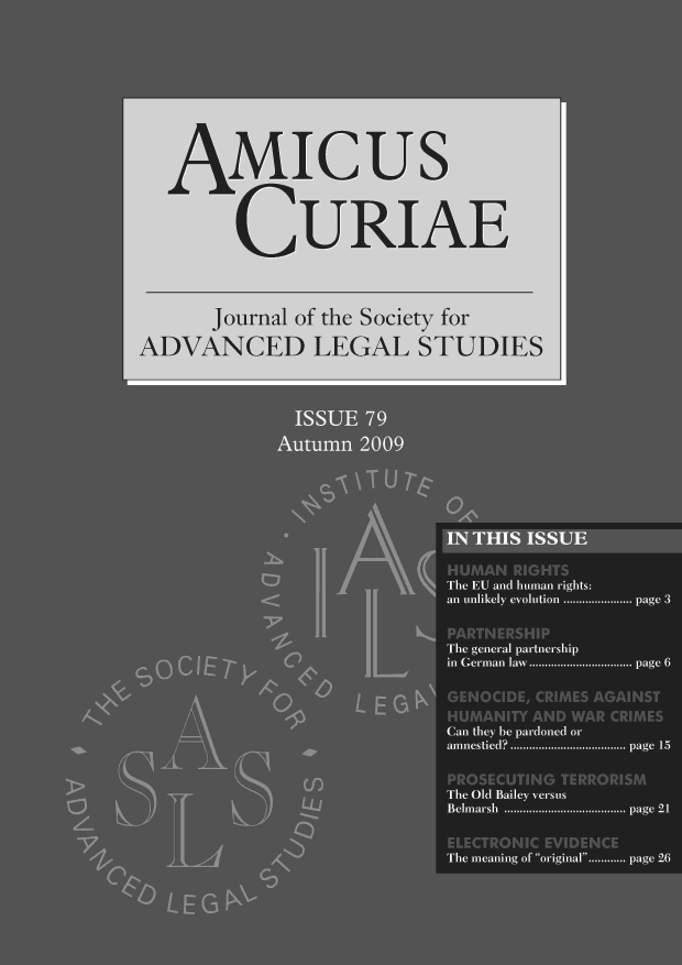 handle is hein.journals/amcrae79 and id is 1 raw text is: AMIcus
CURIAE
Journal of the Society for
ADVANCED LEGAL STUDIES


