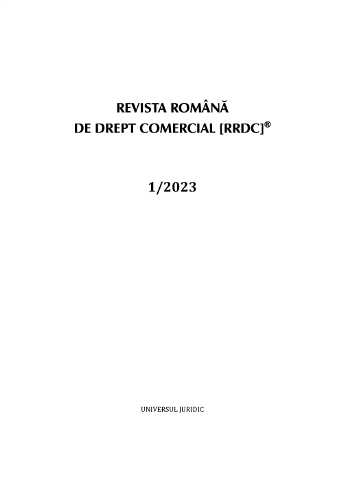 handle is hein.journals/rvaraaddt2023 and id is 1 raw text is: 






      REVISTA ROMANA
DE DREPT COMERCIAL   [RRDC]®



           1/2023


UNIVERSUL JURIDIC


