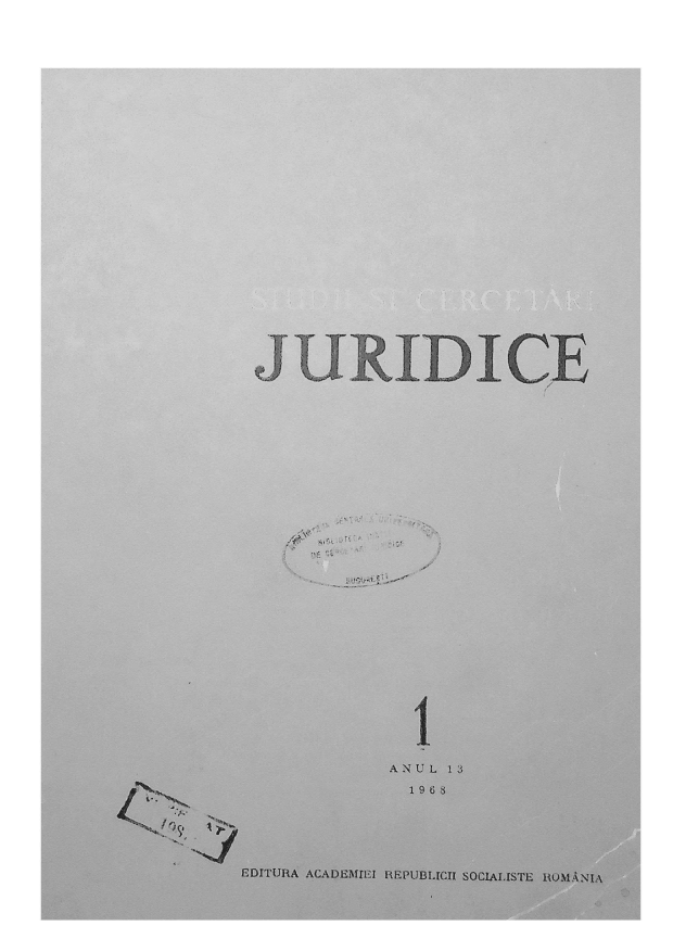 handle is hein.journals/sudadlgl13 and id is 1 raw text is: 


























JURIDICE


/ 'C-
I


  I

A\NUL 1I


19 68


EDITURA ACADEMIEI REPUBI.CII SOCIALISTE ROMANIA


Z
  ~


