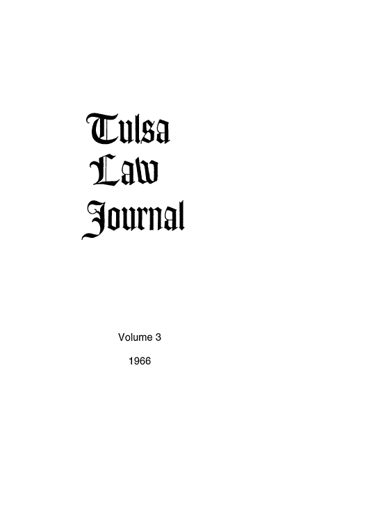 handle is hein.journals/tlj3 and id is 1 raw text is: Sulsa
LaW
3journal
Volume 3
1966


