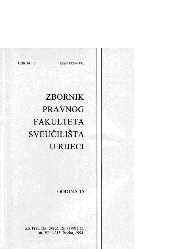 handle is hein.journals/zfsrijeci15 and id is 1 raw text is: 





UDK 34+3    ISSN 1330-349x



        ZBORNIK
        PRAVNOG
     FAKULTETA
   SVEUCILISTA
         U  RIJECI




            GODINA 15



  Zb. Pray. fak. Sveu. Rij. (1991) 15,
      str. VI+1-215, Rijeka, 1994.


