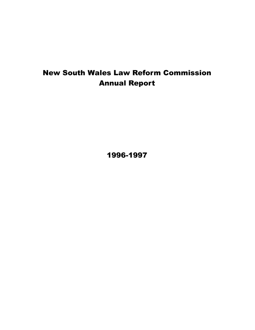 handle is hein.alrc/nswannrpt0029 and id is 1 raw text is: 







New South Wales Law Reform Commission
            Annual Report








              1996-1997


