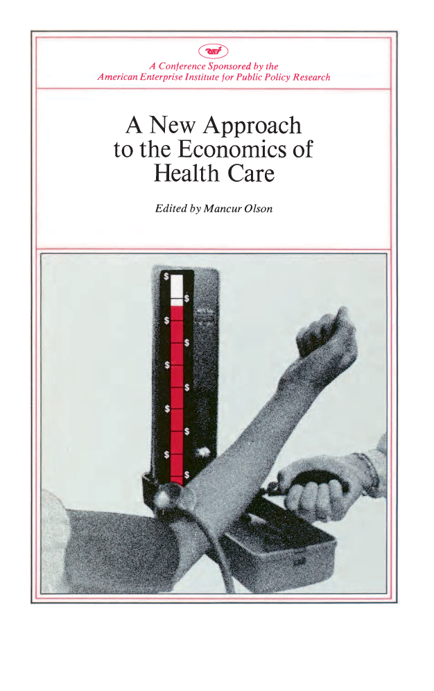 handle is hein.amenin/aeiaaat0001 and id is 1 raw text is: 
Trim 1/2 in off the top of all covers ,                                                                Front edge of spine.----8.875in from the front edge of the paper.


Trim small here-  T   r


A New Approach to the Economics of Medical Care, edited by Mancur
Olson, presents the proceedings of a conference sponsored by AEIs
Center for Health Policy Research. The papers and commentaries are
organized into five parts:
  0 PART ONE, The Problem: Inherent Difficulties Compounded by
Mistaken Principles, presents four papers that discuss the character-
istics of the health care market and the impact of government regulation
on the functioning of that market.
  0 PART Two, Experience Abroad: Is It So Different? explores the
U.S. health care system in the broader context of health care systems
in the United Kingdom, Sweden, Canada, France, and West Germany.
It presents the economic and political bases for these systems and con-
tains an analysis of their functioning.
  9 PART THREE, Regulation: Can It Improve Incentives? assesses
various regulatory approaches-specifically, the regulation of medical
facilities, prices, and utilization-aimed at controlling health care costs
and their side effects.
  0 PART FOUR, The Health Professions: 'The Dog That Didn't
Bark?'  examines the effectiveness of insurers, providers, and alter-
native systems in encouraging competition in the health industry.
  0 PART FIVE, One Step toward the New Approach, outlines a
competitive strategy in health care delivery and financing, examines
policies that would encourage cost sharing and the development of al-
ternative delivery systems, and looks at factors that may inhibit the
development and implementation of market reforms.
Mancur Olson is Distinguished Professor of Economics at the University
of Maryland and adjunct scholar and member of the advisory committee
of the Center for Health Policy Research of the American Enterprise
Institute.









                                              US $20.00
                                                ISBN 13: 978- 08447-2213-9
                                                ISBN-10: 0-8447-2213-8
                                                                 52000



                                               917808441722139


CDl


           A Conference Sponsored by the
American Enterprise Institute for Public Policy Research




      A New Approach

   to the Economics of

            Health Care


Edited by Mancur Olson


*Small covers trim to (14.625 x 9.4) *Large covers trim to (18.875 x 11.4)


Trim large here -i-


