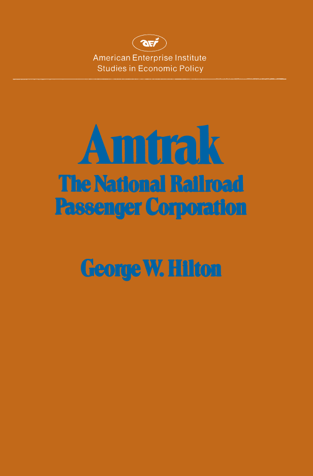 handle is hein.amenin/aeiaadh0001 and id is 1 raw text is: 









Amtrak: The National Railroad Passenger Corporation, by George
W. Hilton, deals with the system Congress inaugurated in 1971 to
prevent the demise of the intercity passenger train. Operation of the
trains by the federally established corporation, however, has not been
a success. The trains have never carried more than a third of I percent
of Americans traveling between cities, and the system has lost over
$1.8 billion.
     Professor Hilton demonstrates that the program failed because
of a fallacious interpretation of the decline of the passenger train.
In general, the people who value time most were the first to desert the
passenger train for alternatives, and consequently the demand for
luxury accommodations declined more rapidly than did coach rider-
ship. Many. observers concluded that the railroads were discouraging
use of the trains by downgrading the quality of the service. The
Amtrak program was based on a presumption that ridership could be
restored by improving the quality of service. Actually, the public has
responded much more to fare reductions and to schedule frequency
than to provision of luxury.
     Hilton concludes that Amtrak serves no useful function in the
national transport network, but is rather a subsidy to a limited number
of people who value rail travel as a form of consumption. By analogy
to the similar subsidy of American flag passenger ships, he predicts
that Amtrak will eventually pass out of existence.
     George W. Hilton is professor of economics at the University of
California, Los Angeles, and an adjunct scholar of the American
Enterprise Institute.


ISBN 0-8447-3369-5





                                          US $12.00
                                             ISBN-13:978-0-8447-3369-2
                                             ISBN-10: 0-8447-3369-5
                                                             51200


                                             i808 4i73 36 JI2



     7ja American Enterprise Institute for Public Policy Research
     11150 Seventeenth Street, N.W., Washington, D.C. 20036


