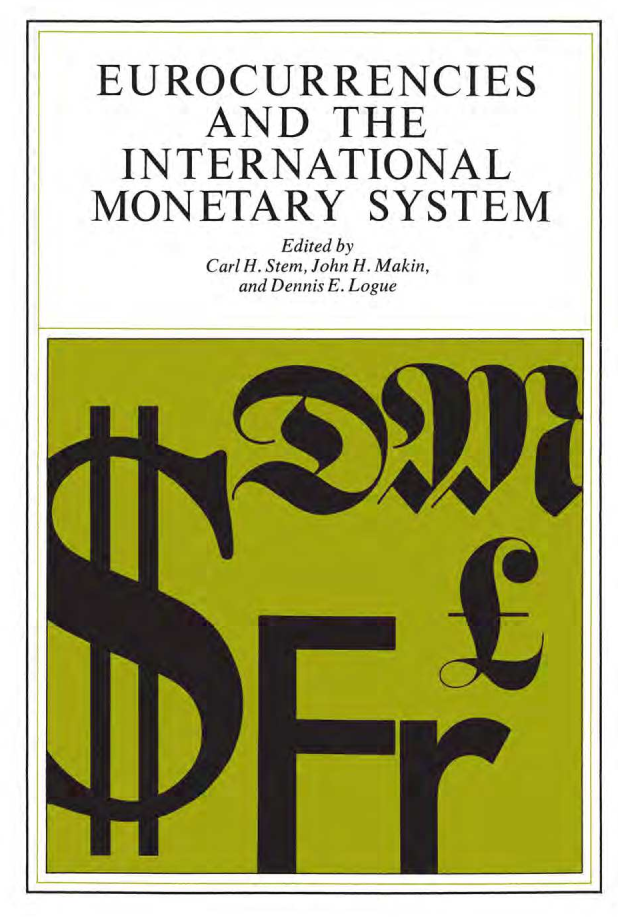 handle is hein.amenin/aeiaaib0001 and id is 1 raw text is: 






                                                   contains the edited pro-
ccedings of an October  1974 conference sponsored jointly by the American
Enterprise Institute and the United States Department of the Treasury. As is
emphasized throughout the volume, the rapid growth of Eurocurrencies, occurring
largely beyond the control exercised by national financial policies, signals a con-
comitant increase in financial interdependence among nations. This conference
brought together experts from universities, governments, and international agencies
to identify the effects of the growth of Eurocurrencies upon the international
monetary system and the implications of these effects for the conduct of national
financial policies. There emerged a partial consensus that the inflationary impact
of the Eurocurrency system has probably been low enough to preclude a recom-
mendation for greater governmental control over the system.
     In Part One of the volume, John H. Makin provides a longer-run perspective
on the role played by Eurocurrency growth in reducing the viability of independent
national financial policies and in bringing about general acquiescence to the
abandonment  of fixed exchange-rate parities. The chairman of the session was
Paul W.  McCracken  and the discussants were Alexander K. Swoboda, Franco
Modigliani, Jurg Nichans and Robert Z. Aliber.
     Part Two includes two papers focusing on the workings of international capital
markets. Dennis E. Logue, Michael A. Salant and Richard J. Sweeney investigate
the degree of integration in international capital markets. Richard J. Herring and
Richard C. Marston examine the relationship of the Eurocurrency market to the
determination of national interest rates and forward exchange rates. The chairman
of the session was Ralph C. Bryant and the discussants were Peter B. Kenen, Zoran
S. Hodjera, Paolo Savona and Deane Carson.
     In Part Three, Thomas D. Willett considers appropriate national monetary
and fiscal policies under alternative exchange-rate systems. Mr. Willett was chair-
man  of the session, and Richard N. Cooper,  William H. Branson,  Gottfried
Haberler, Paul Wonnacott and David I. Fand were the discussants.
     In Part Four, Carl H. Stem looks at the advisability of imposing some control
on the Eurocurrency system through instruments analogous to those employed in
controlling national financial systems. William Feliner was chairman of the session,
and the discussants were Hamish McRae, Fischer Black, Helmut W. Mayer  and
Polly R. Allen.
     An  annotated bibliography prepared by Ragnhild Mowill, John H. Makin
and Carl H. Stem concludes the volume.


0   C











til










tQ


EUROCURRENCIES

                 AND THE


    INTERNATIONAL


MONETARY SYSTEM


           Edited  by
Carl  H. Stem, John   H. Makin,
     and  Dennis  E. Logue



