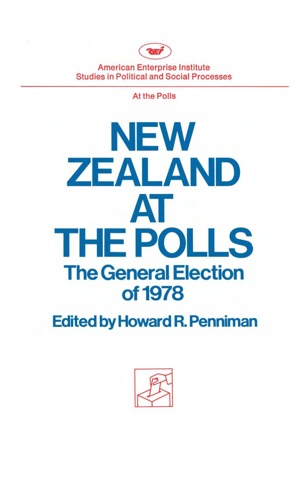handle is hein.amenin/aeiaamt0001 and id is 1 raw text is: 







New  Zealand at the Polls: The General Election of 1978, edited by
Howard  R. Penniman, documents the latest political upheaval in a
country long known for its placid public life. Amid severe economic
difficulties and rising emigration, the National party Government
suffered a major loss of votes to the opposition. Though it managed
(barely) to hold onto office thanks to the workings of the electoral
system, National actually won fewer votes than Labour. The third
party, Social Credit, made its best showing ever-and its indignation
at receiving only 1.0 percent of the seats for its 16.1 percent of the
votes went to swell the chorus of complaints that both the basis of
the election and its outcome were unsound.
    The essays in this volume describe New Zealand's electoral system
and electorate and analyze the campaigns of the major and minor
parties, the role of the media and the pollsters, women's participation
in New  Zealand politics, and the disputed races. The authors, all
of them scholars working in New Zealand, are Stephen Levine, Keith
Ovenden, Alan  McRobie, Keith Jackson, Gilbert Antony Wood,
Roderic Alley, Colin C. James, Brian Murphy, Les Cleveland, Judith
Aitken, and Nigel S. Roberts. In an appendix, Richard M. Scammon
provides detailed election returns.
    Howard R. Penniman, general editor of the At the Polls series, is
professor of government at Georgetown University, codirector of the
Political and Social Processes Center at the American Enterprise
Institute, and an election consultant to the American Broadcasting
Company.  He  is the author of several books on government and
politics in the United States and has served as an official observer
of elections in developing countries, including the 1979 and 1980
elections in Zimbabwe-Rhodesia.











                                       US $20.00


z
m


N
rn






-I



M
V











0


CD



a3.


             American  Enterprise  Institute
       Studies in Political and Social Processes

                      At the Polls






                NEW




                ALAND




                     AT



THE POLLS


   The General Election


                   of 1978


Edited by Howard R. Penniman


Date:15-05-04     PDF Page:2229517pbc.pl.pdf
Magenta         Black


IST-1RN 970 0 7 337 0




917084,17351


Job Name:2229517
Color: Cyan


