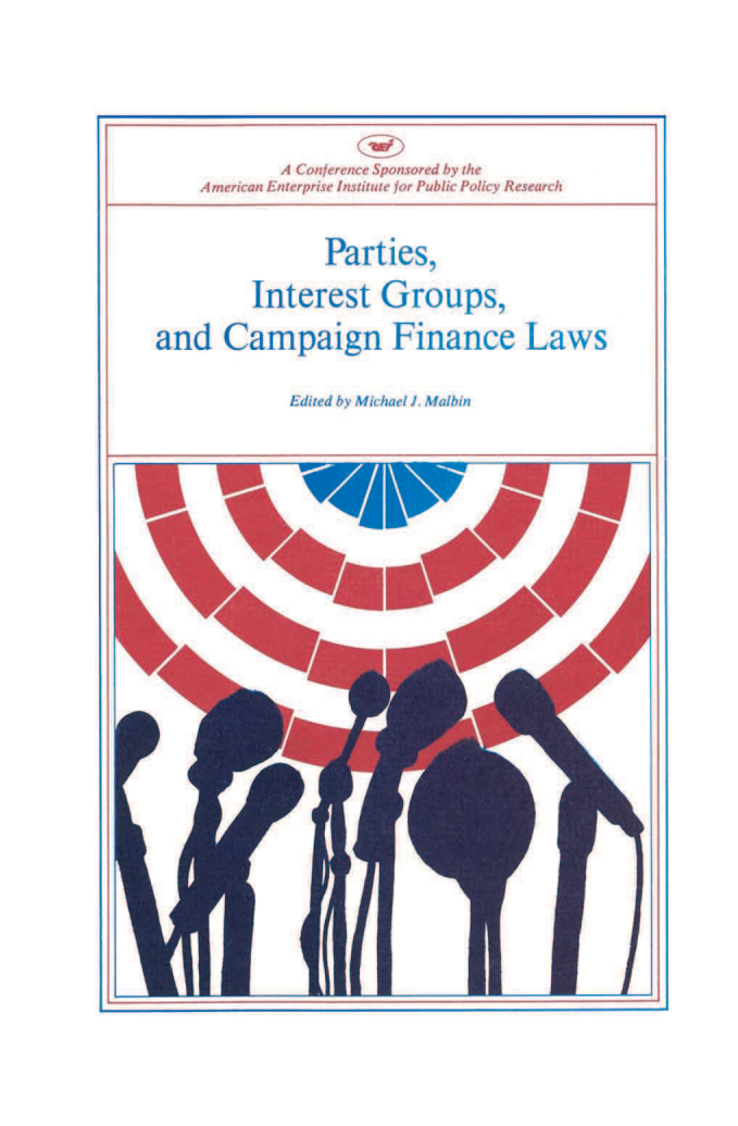 handle is hein.amenin/aeiaanp0001 and id is 1 raw text is: 













Parties, Interest Groups, and Campaign Finance Laws, edited by Michael
J. Malbin, brings together political activists and experts in campaign
finance to debate the impact of federal regulation of political campaigns.
   * Part One  contains assessments of the federal regulations by the
general counsel of the Federal Election Commission and by representa-
tives of the Business-Industry Political Action Committee, the American
Federation of Labor-Congress  of  Industrial Relations, the National
Committee  for an Effective Congress, the Committee for the Survival of
a Free Congress, the Gun Owners  of America, and  the Council for a
Livable World.
   * Part Two offers an evaluation by Edwin M. Epstein and Michael J.
Malbin of the extent and the significance of the growth of political action
committees, with comments  by Fred  Wertheimer  of Common   Cause,
Richard P. Conlon of the Democratic Study Group, and Clark MacGregor
of United Technologies Corp.
   * Part Three is a look at campaign strategies by Robert J. Keefe and
Congressman  Richard B. Cheney.
   * Part Four includes an analysis by Xandra Kayden of the effect of
the federal law on national party organization. Ruth S. Jones discusses
the impact on state parties of seventeen different state laws governing
public finance. Comments   are by David  Broder, Morley  Winograd,
Steven F. Stockmeyer, and David W. Adamany.
   * Part Five centers on campaign finance regulation abroad, with pa-
pers by Herbert E. Alexander and Khayyam  Zev Paltiel and comments
by George E. Agree  and Manfred von Nordheim.


US $20.00

   ISBN-13:9 78-0-8447-2167-5
   ISBN-10: 0-8447-2167-0
                   52000



  9 780844 721675


                  A Conference Sponsored by the
      American  Enterprise Institute for Public Policy Research



                        Parties,

              Interest Groups,

and Campaign Finance Laws


17.


American Enterprise Institute for Public Policy Research
1150 Seventeenth Street, N.W., Washington, D.C. 20036


Edited by Michael . Malbin



