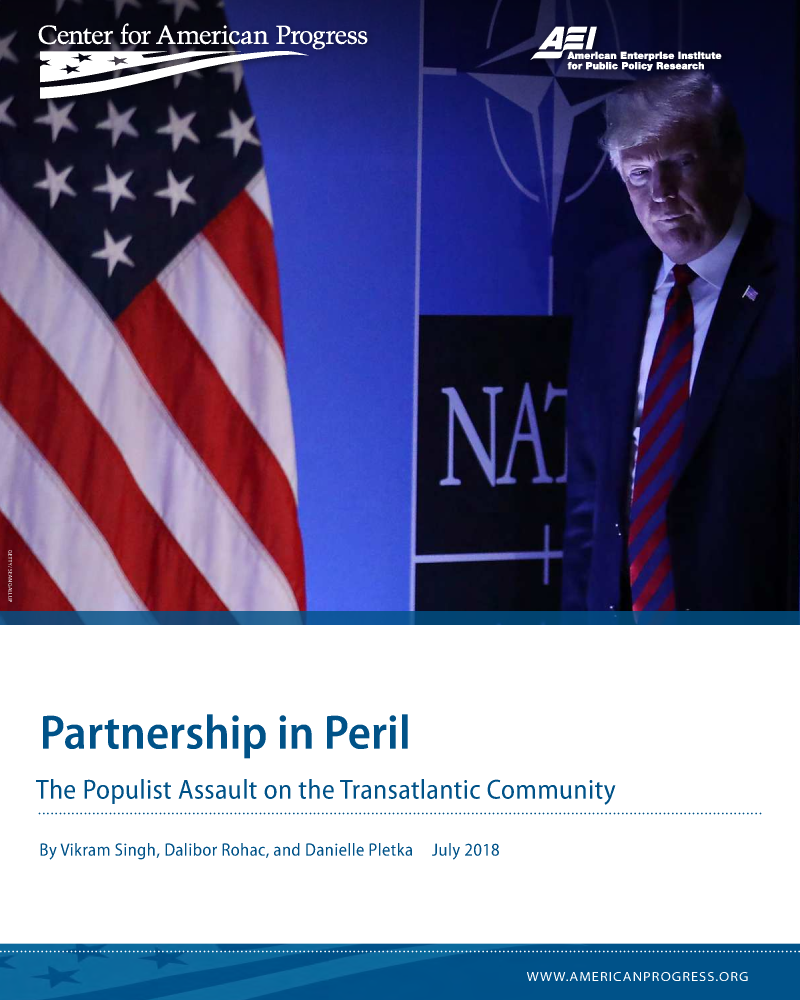 handle is hein.amenin/aeiaanq0001 and id is 1 raw text is: 























Partnership in Peril
The Populist Assault on the Transatlantic Community

By Vikram  Singh, Dalibor Rohac, and Danielle Pletka  July 2018


