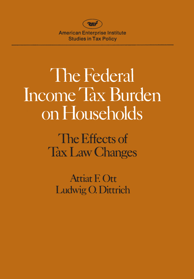 handle is hein.amenin/aeiaatl0001 and id is 1 raw text is: 









The  Federal Income  Tax Burden  on  Households:  The  Effects of Tax
Law  Changes,  by Attiat F. Ott and  Ludwig  0. Dittrich, investigates
how  the Revenue  Acts of 1969, 1971, 1975, and 1976 have affected the
distribution of the federal income tax burden.  The authors  trace the
effects of these acts on a sample of households that were surveyed over
a ten-year period, to take account of changes  in family income  over
time.  A  related thread of inquiry  involves the  impact of  tax law
changes  on the progressivity of the federal individual income tax over
the 1967-1976   period.
     Of  particular interest in today's economy  is the  authors' dis-
cussion of the effect of inflation on households at different points on
the income  distribution. They conclude that although tax law changes
enacted between  1967  and 1976 have  mitigated the effects of inflation
on  tax liability, they have not fully compensated most taxpayers  for
the extra taxes resulting from inflation. The  authors suggest guide-
lines for tax law reform that will account for the effects of inflation
and  will reinstate a balance  between  equity  and  efficiency in the
distribution of the tax burden.
     Attiat F. Ott  is professor  of economics  at  Clark  University.
Ludwig   0.  Dittrich is assistant professor of economics  at Suffolk
University.


ISBN   0-8447-3429-2





                                            US $12.00
                                               ISBN-13: 976-0-447-3429-3
                                               ISBN-10: 0-6447-3429-2
                                                                51200



                                              9 780844[73429211





         American  Enterprise Institute for Public Policy Research
         1150 Seventeenth  Street, N.W., Washington,  D.C. 20036


