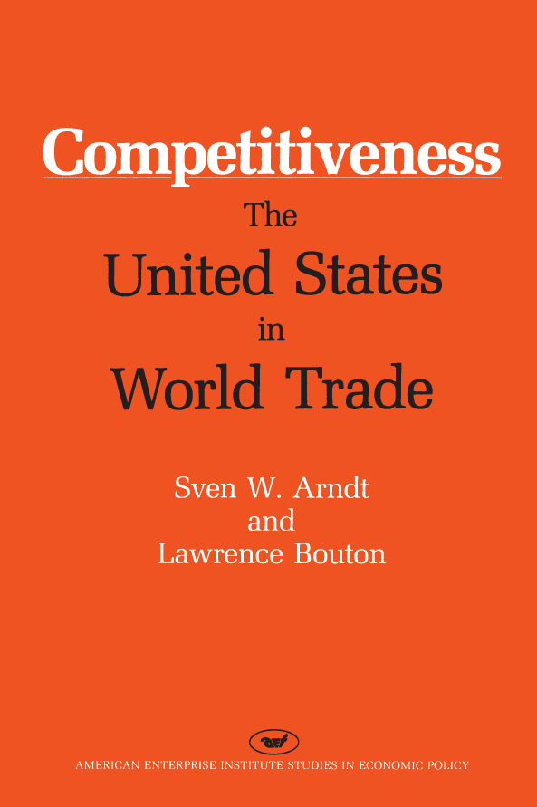 handle is hein.amenin/aeiabaw0001 and id is 1 raw text is: 








            Competitiveness

    The United States in World Trade

       Sven W. Arndt and Lawrence Bouton


  The authors of this volume focus on three factors that have
contributed to the deterioration of the U.S. trade balance and
the erosion of American competitiveness: macroeconomic
policy, the fundamental realignment in global competitive
conditions, and unfair foreign trade practices. They argue that
the first two factors are by far the most important and that
America's competitiveness will not be improved simply by
making the playing field more level.

  They recommend that the major focus in the short run be on
restructuring U.S. macroeconomic policies. In the long run
prevailing attitudes and practices, in both the private and the
public sectors, must be changed if America is to compete in the
world economy. They conclude that the removal of unfair
foreign trade practices is an important policy goal but will do
little to alleviate U.S. trade and competitiveness problems.


Bravo! This book gives theoretical insight and detail to a message
that Congress needs to understand: The trade deficit is a
macroeconomic phenomenon, and reducing the budget deficit is
a more promising response than trade-restricting proposals.
                              -Clayton K. Yeutter
                                U.S. Trade Representative

     COMPETING IN A
CHANGING W'VORDECONOMY        ISBN 978-0-8447-3626-6
       PROCT                                    90


