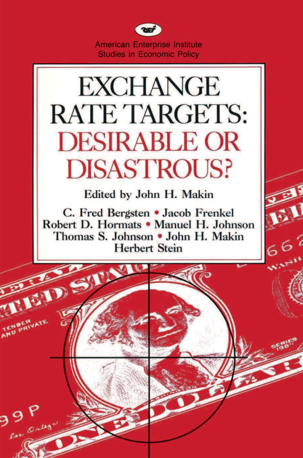 handle is hein.amenin/aeiabgx0001 and id is 1 raw text is: 











       Exchange Rate Targets

          Desirable or Disastrous?

                 John H. Makin, editor

How can international monetary stability best be achieved? Through
government intervention in setting exchange rates? Through greater
international coordination of economic policy? These and other ques-
tions confronting economic policy makers are discussed by:

  C. FRED BERGSTEN, Institute for International Economics
  JACOB FRENKEL, University of Chicago
  ROBERT D. HORMATS, Goldman, Sachs & Co.
  MANUEL H. JOHNSON, Federal Reserve
  THOMAS S. JOHNSON, Chemical New York Corporation
    and Chemical Bank
  JOHN H. MAKIN, American Enterprise Institute
  HERBERT STEIN, American Enterprise Institute

    In papers presented at an AEI conference on the eve of the 1986
meeting of the International Monetary Fund and the World Bank,
the contributors review the collapse of the Bretton Woods system
of fixed exchanges, the historic 1985 agreement by the Group of
Five, and the question of whether fixed or flexible exchange rates
or exchange rate target zones would best help to stabilize the inter-
national monetary system.
    John H. Makin is director of fiscal policy studies at the American
Enterprise Institute and a former professor of economics at the Univer-
sity of Washington. His most recent books include The Global Debt
Cisis: America's Growing Involvement (1984) and U.S. Fiscal Policy-Its
Effects at Home and Abroad (1986).


                                 US $12.00
                                   ISBN 13: 978-0-8447-3615-0
SBN 0-8447-36155                   ISBN 10:0-8447-3615 5
                                  ISBN0-844-361i151200



                                  19 78 0844 73615 011


