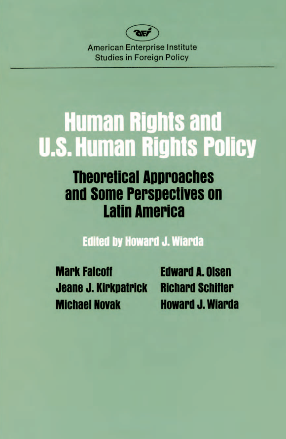 handle is hein.amenin/aeiabks0001 and id is 1 raw text is: 

      American Enterprise Institute
      Studies in Foreign Policy






   Tieoretical Appoaches
   and some Perspectives on
         Latin Ameica


Mark Faicoff       EdWaU A. Olsen
Jeane J. KirkatriCk Richard schmer
Michael Novak       Howard J. Wlarta



