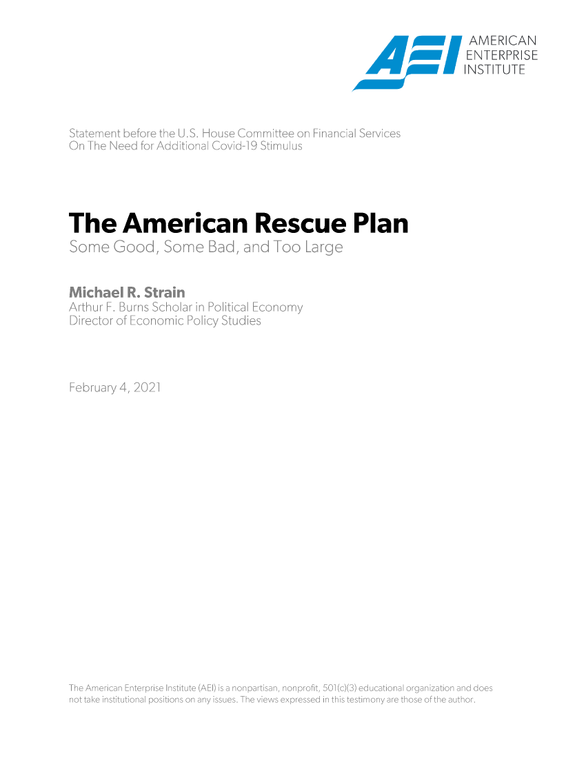handle is hein.amenin/aeiadtb0001 and id is 1 raw text is: 

                            4  ~\ '~ENTE.RPP SE










The  American   Rescue  Plan

   M1 c ~radii


