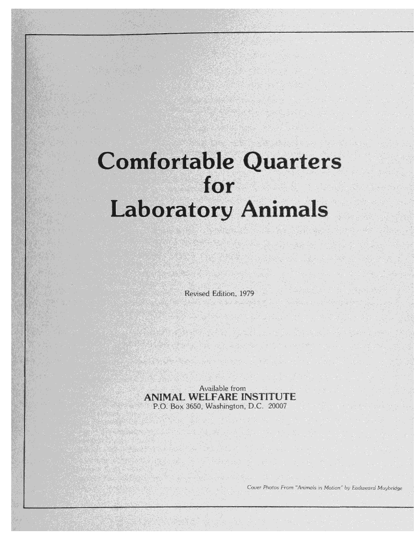 handle is hein.animal/coqurtlba0001 and id is 1 raw text is: 




Comfortable Quarters
           for
 Laboratory An       a


         Revised Edition, 1979



      Avialefo


