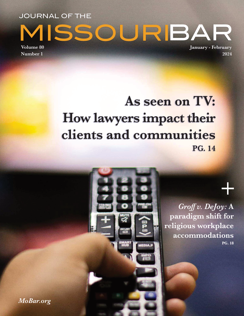 handle is hein.barjournals/jrmobar0080 and id is 1 raw text is: 





         As seen on TV:
How  lawyers impact their
clients and communities
                   PG. 14


