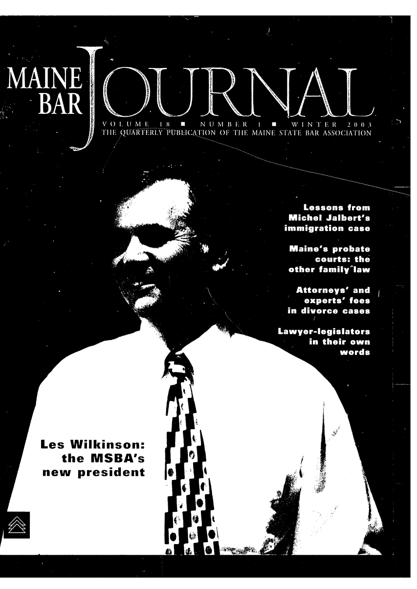 handle is hein.barjournals/mainebarj0018 and id is 1 raw text is: Les Wilkinson:
the MSBA's
new president  *             A
4  -.              .A
Ai


