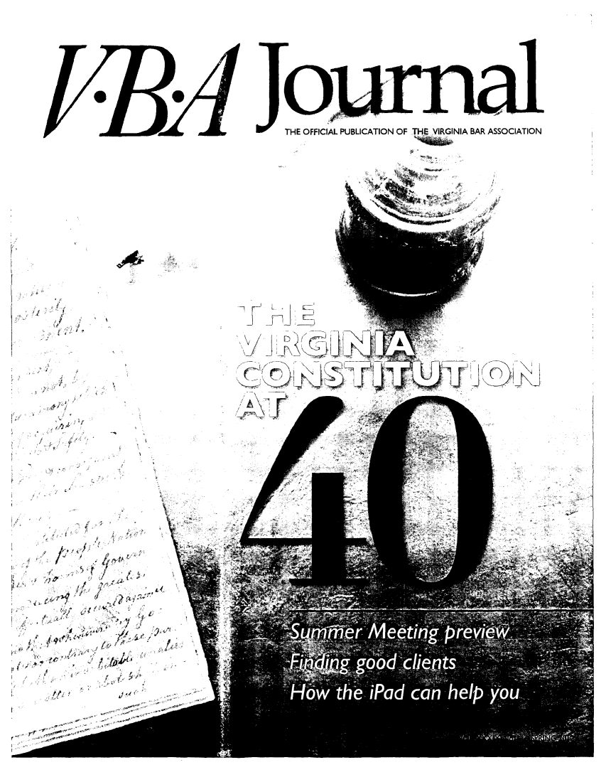 handle is hein.barjournals/vbanj0039 and id is 1 raw text is: THE OFFICIAL PUBLICATION OF THE VIRGINIA BAR ASSOCIATION

Kt
~

- - - - -------
* 7r-


