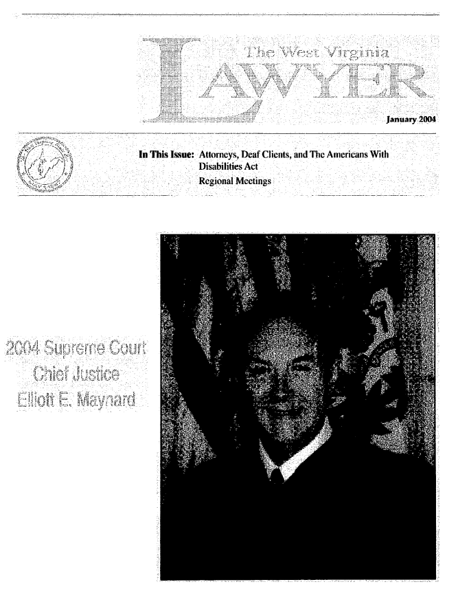 handle is hein.barjournals/wvlaw0018 and id is 1 raw text is: I-)

January 2004

In This Issue: Attorneys, Deaf Clients, and The Americans With
Disabilities Act
Regional Meetings

N


