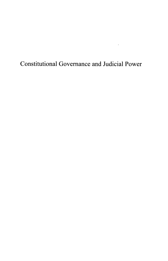 handle is hein.beal/cogvjup0001 and id is 1 raw text is: 







Constitutional Governance and Judicial Power



