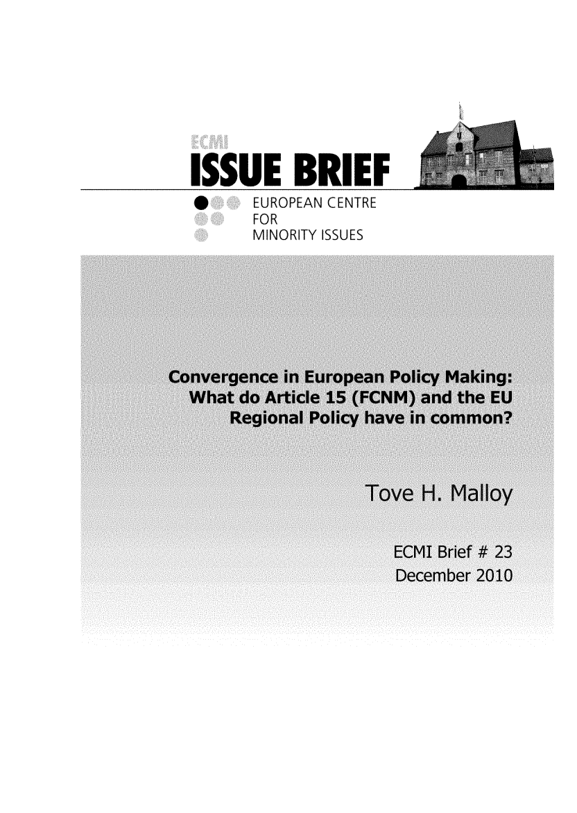 handle is hein.ecmi/ecmiibrf0023 and id is 1 raw text is: ISSUE BRIEF
 EUROPEAN CENTRE
FOR
MINORITY ISSUES


