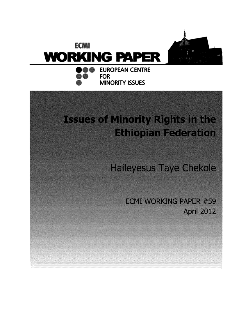 handle is hein.ecmi/ecmiwp0059 and id is 1 raw text is: WORKING PAPER
** EUROPEAN CENTRE
0 FOR
0MINORITY ISSUES


