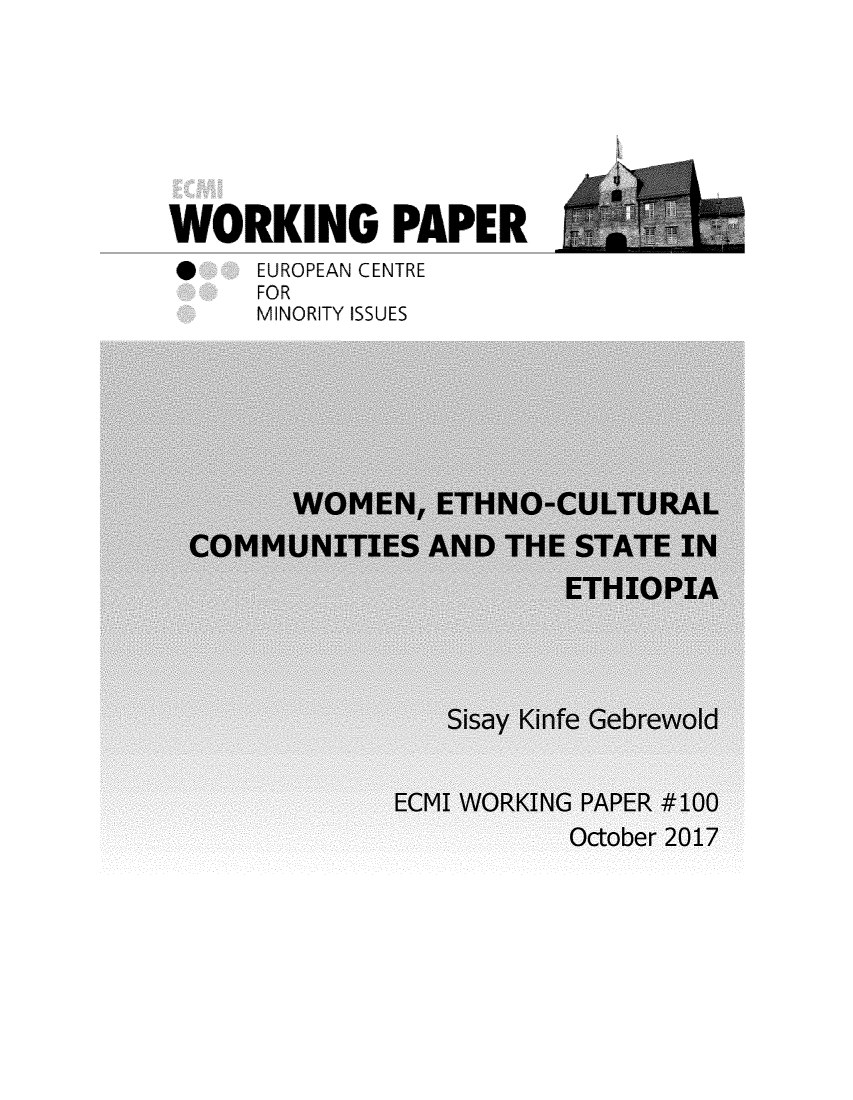 handle is hein.ecmi/ecmiwp0100 and id is 1 raw text is: 









WORKING PAPER
      EUROPEAN CENTRE
      FOR
      MINORITY ISSUES


