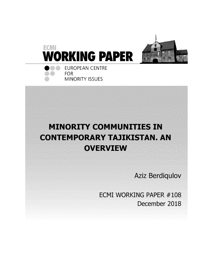 handle is hein.ecmi/ecmiwp0108 and id is 1 raw text is: 









WORKING PAPER
      EUROPEAN CENTRE
      FOR
      MINORITY ISSUES



