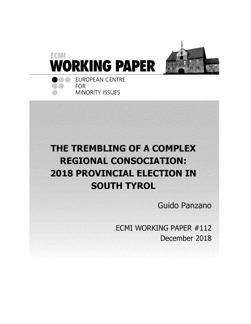 handle is hein.ecmi/ecmiwp0112 and id is 1 raw text is: 







WORKING PAPER
*     EUROPEAN CENTRE
      FOR
      MINORITY ISSUES


