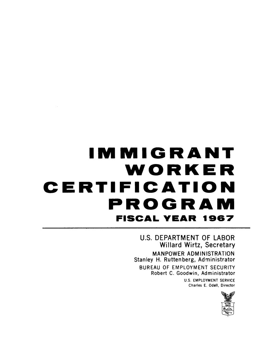Worker Certification Program Under The Immigration And