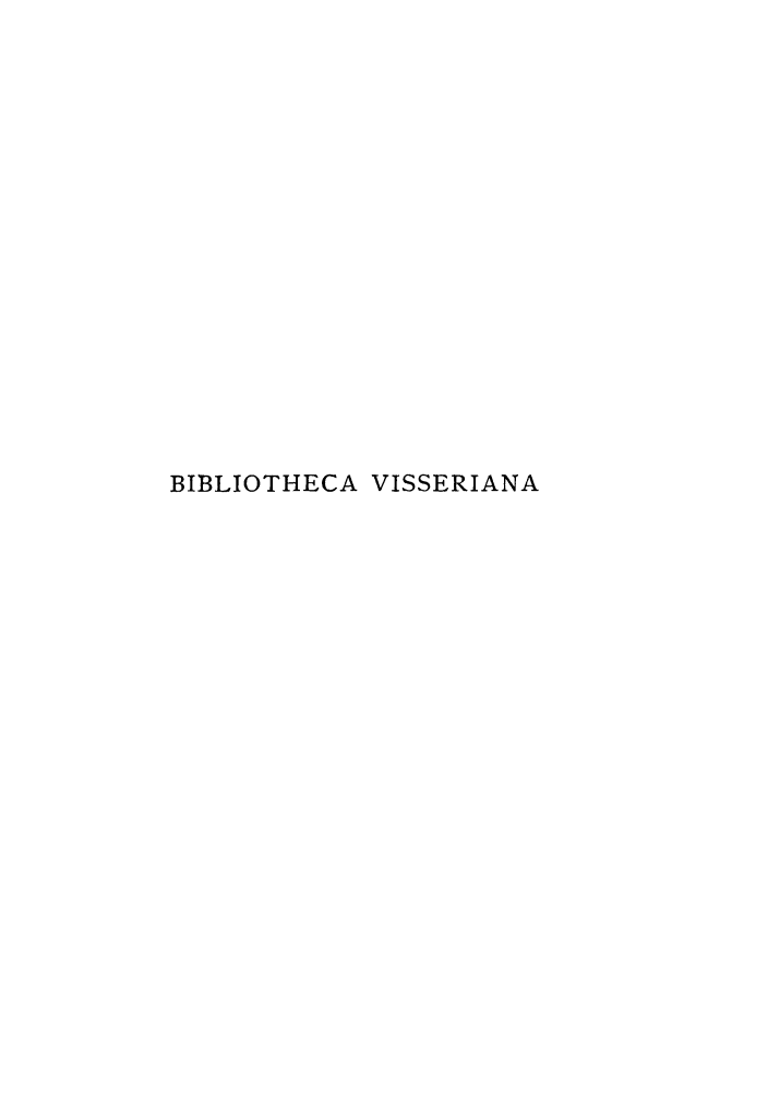 handle is hein.intyb/bibvidis0003 and id is 1 raw text is: BIBLIOTHECA VISSERIANA


