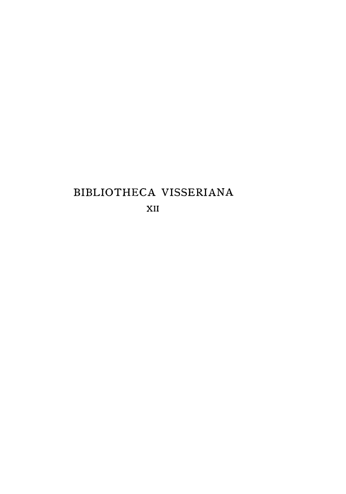 handle is hein.intyb/bibvidis0012 and id is 1 raw text is: BIBLIOTHECA VISSERIANA
XII


