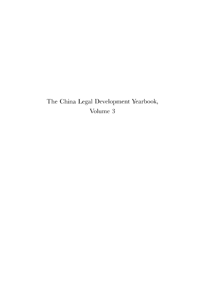 handle is hein.intyb/chiledyr0003 and id is 1 raw text is: The China Legal Development Yearbook,
Volume 3



