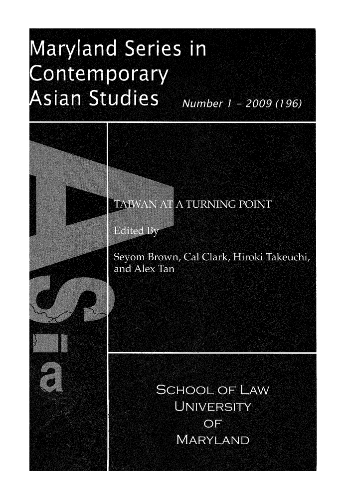 handle is hein.intyb/marscas0033 and id is 1 raw text is: Maryland Series in
Contemporary
Asian Studies   umber 7 -2009 (796)


