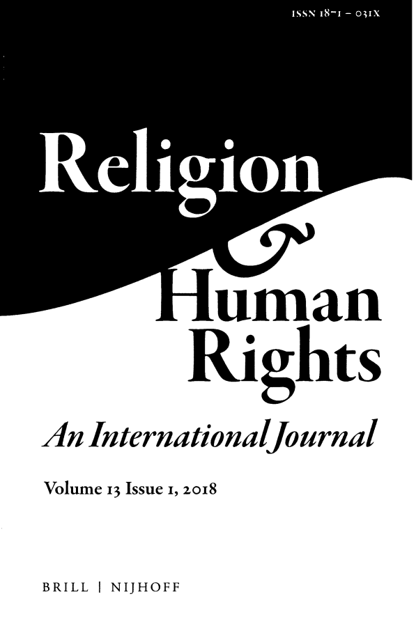 handle is hein.intyb/relhr0013 and id is 1 raw text is: 











          Rights

An Internationaljournal
Volume 13 Issue I, 2o18


BRILL I NIJHOFF


