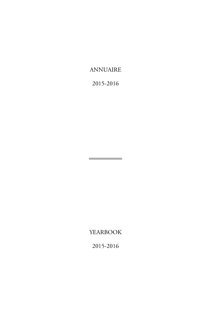 handle is hein.intyb/unicjy0070 and id is 1 raw text is: 









ANNUAIRE

2015-2016


YEARBOOK

2015-2016


