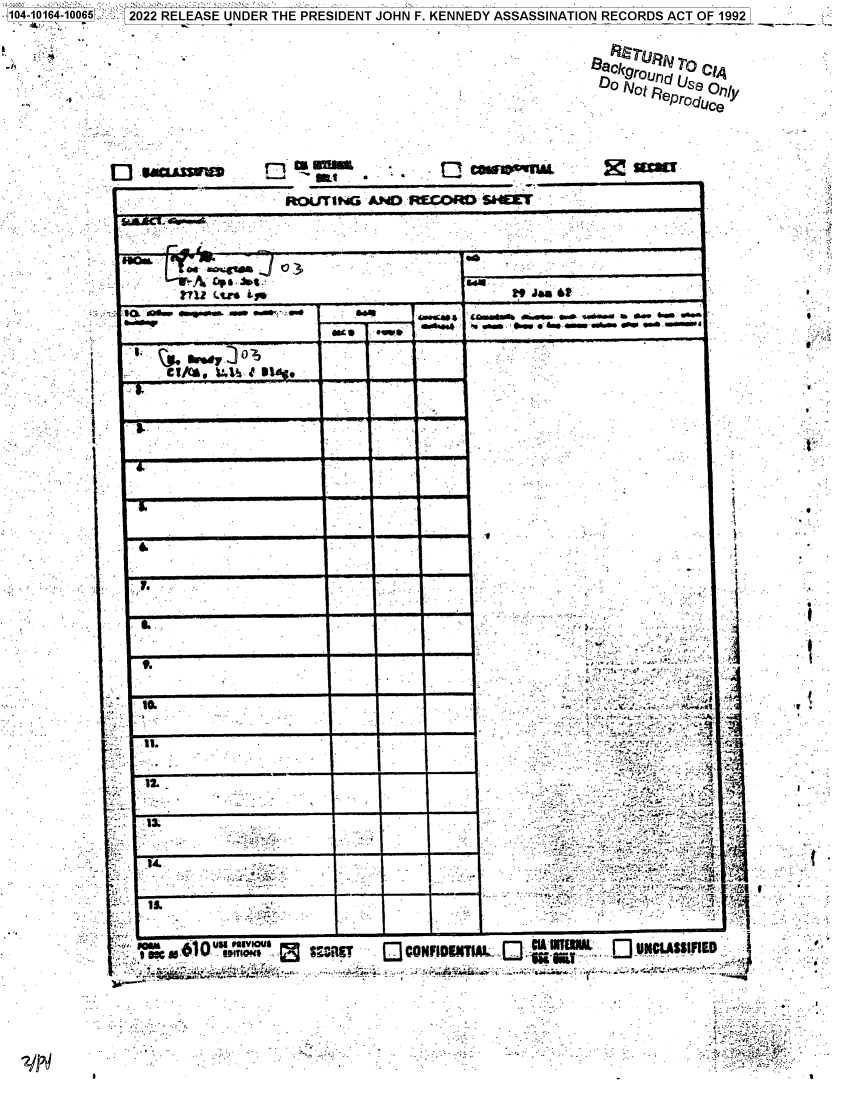 handle is hein.jfk/jfkarch73819 and id is 1 raw text is: 1-0104-10164-10065'::.::, 2022 RELEASE UNDER THE PRESIDENT JOHN F. KENNEDY ASSASSINATION RECORDS ACT OF 1992

               JI,


                                                  0 No0t Fpe Se ri


Ml cmm


*T EKT


ROUJTMAlG AND. RECOf SH4EET


I    : 7~~ O.Vu licuS    s'sZET  QNfIEMTAL.. CQ N1 IEMI  U  UIC[AtiIfED
          9   11514wiT
            IU r~rL..: r t  r  '- -~arreaia i_.,  .i+i~., ,...  ' .''


ri


.1


I


I

~1


a'


    orl Wis i. ______   y9js~


















                 .                      ?


2.               -   -
          elM                          i   w   fit?.





            5,,

          ________________________  -   -a-  .


     IL-              -  -


     .2


.
  'p.


1


if




h



rI.


