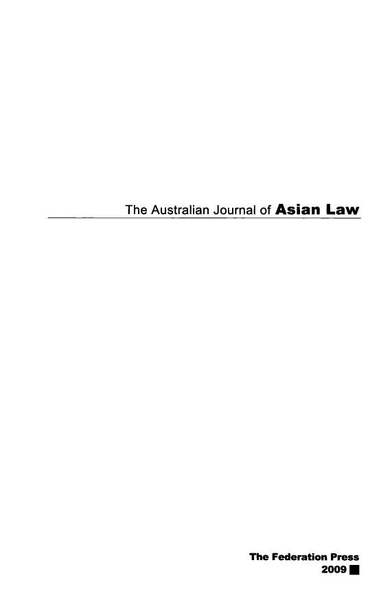 handle is hein.journals/ajal11 and id is 1 raw text is: The Australian Journal of Asian Law

The Federation Press
2009 0


