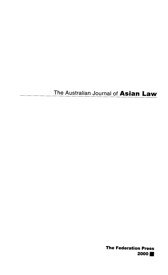 handle is hein.journals/ajal2 and id is 1 raw text is: The Australian Journal of Asian Law
The Federation Press
2000 0


