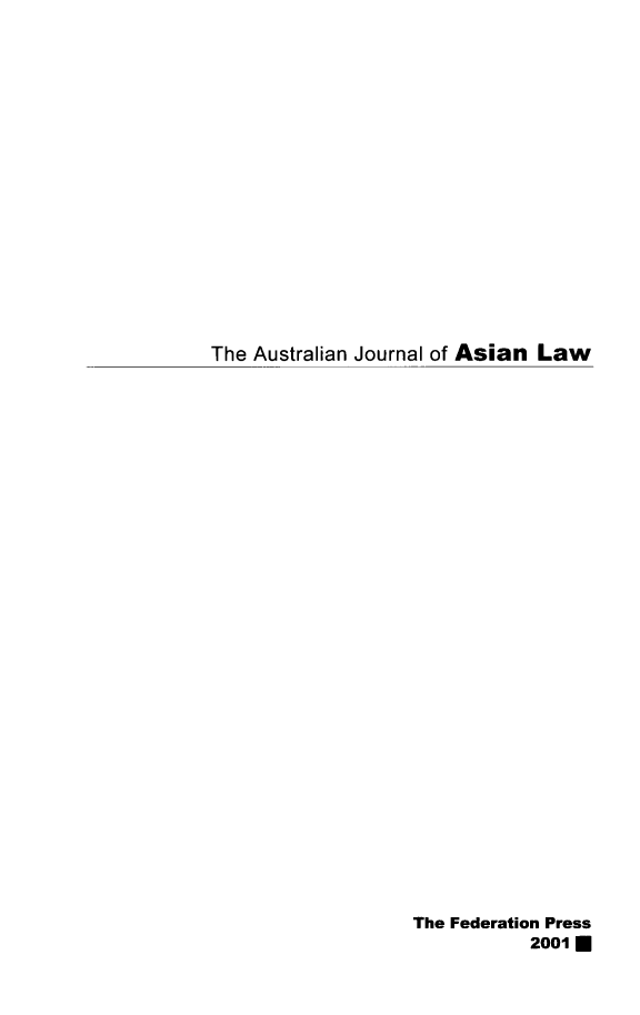 handle is hein.journals/ajal3 and id is 1 raw text is: The Australian Journal of Asian Law

The Federation Press
2001 M



