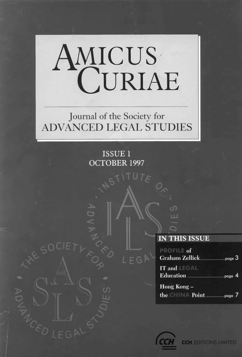 handle is hein.journals/amcrae1 and id is 1 raw text is: AMIcus
CURIAE
Journal of the Society for
ADVANCED LEGAL STUDIES


