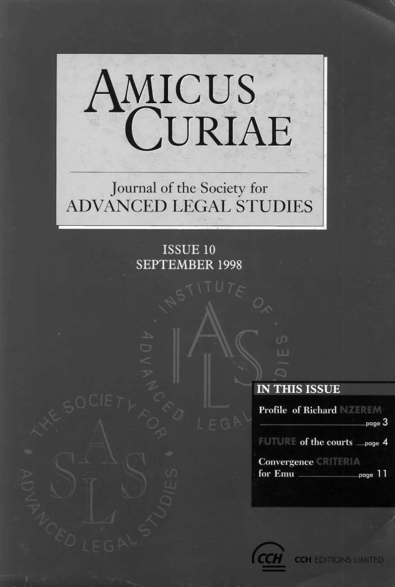 handle is hein.journals/amcrae10 and id is 1 raw text is: AMICUS
CURIAE
Journal of the Society for
ADVANCED LEGAL STUDIES


