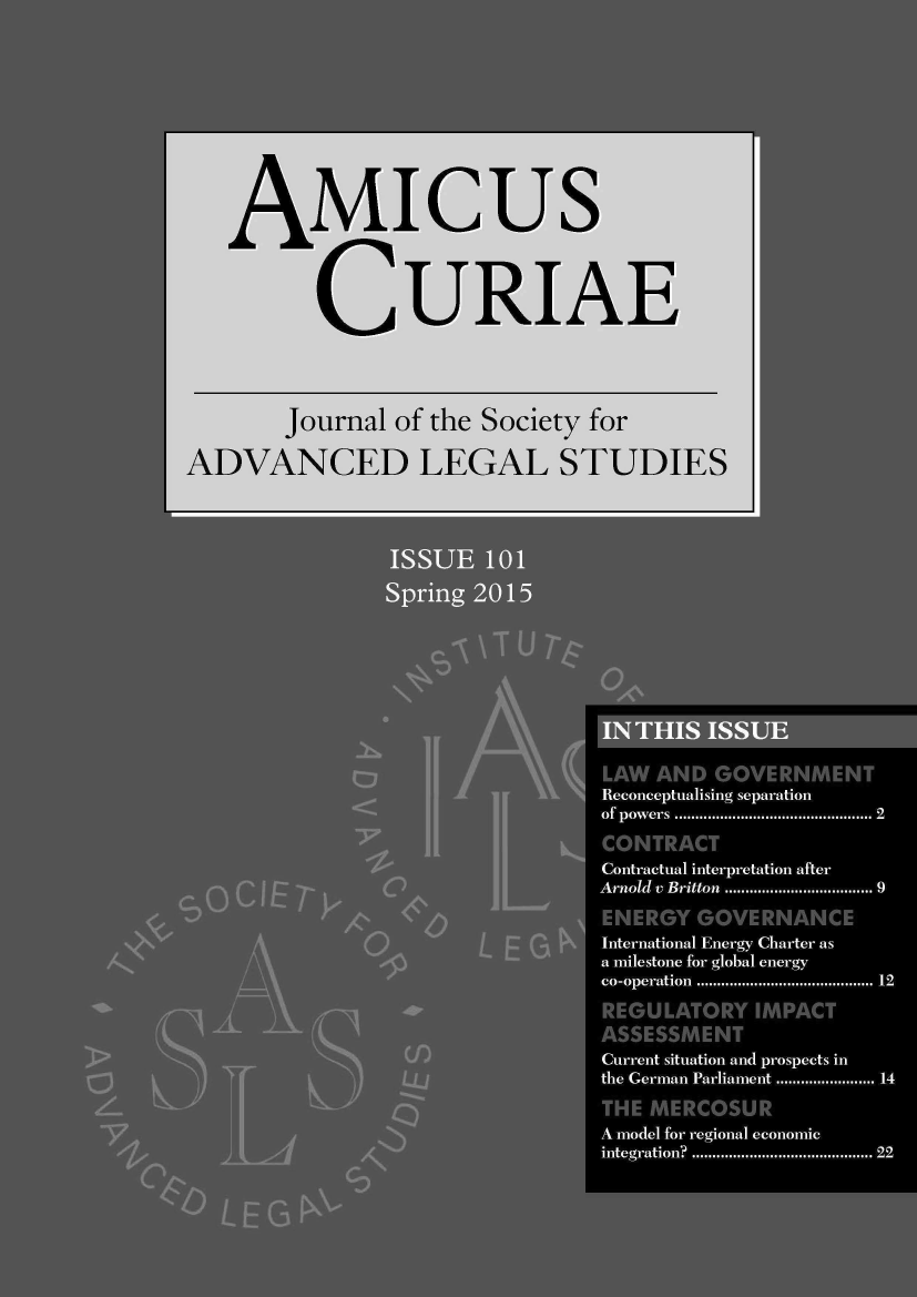 handle is hein.journals/amcrae101 and id is 1 raw text is: AMIcus
CURIAE
Journal of the Society for
ADVANCED LEGAL STUDIES


