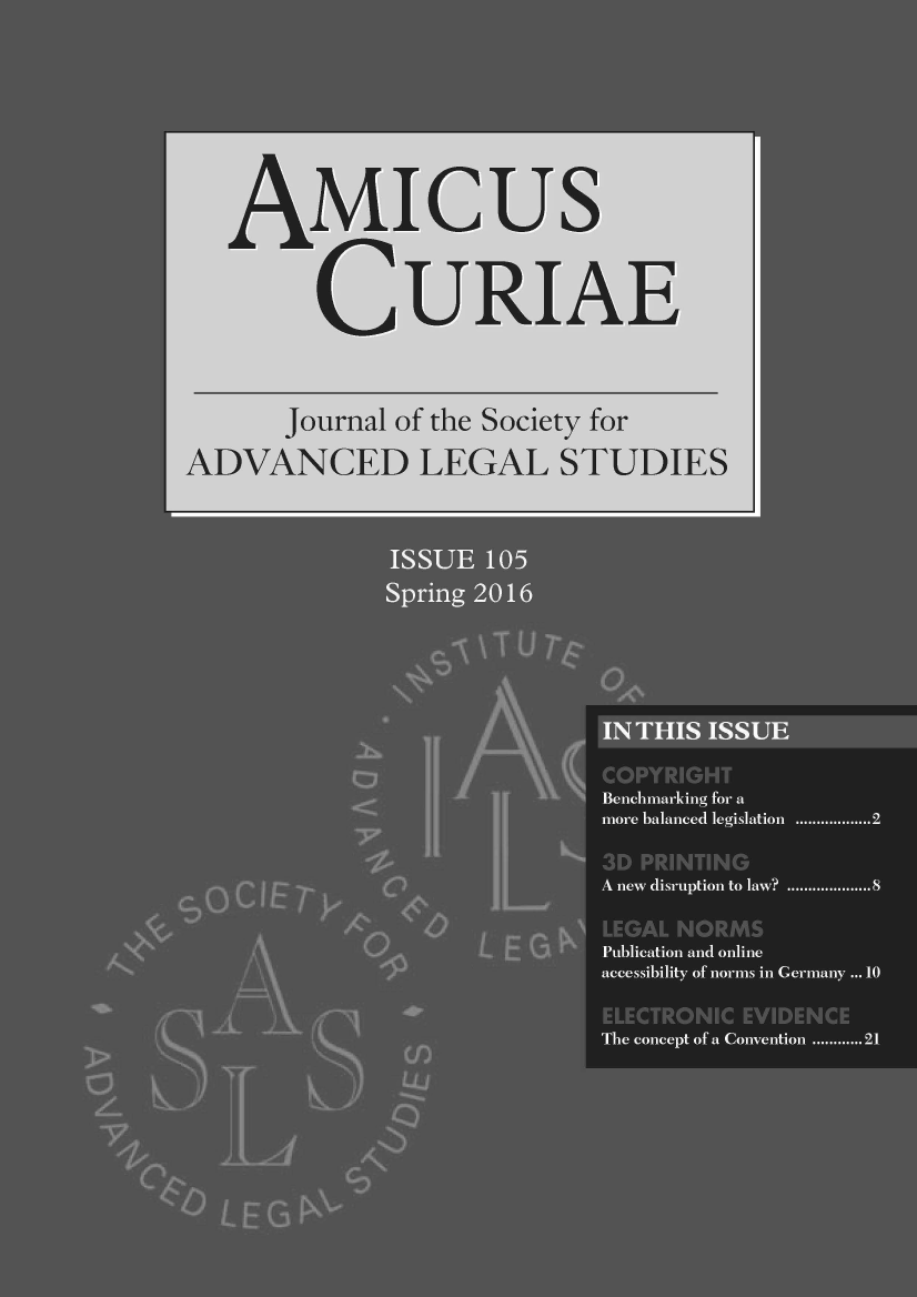 handle is hein.journals/amcrae105 and id is 1 raw text is: AMIcus
CURIAE
Journal of the Society for
ADVANCED LEGAL STUDIES


