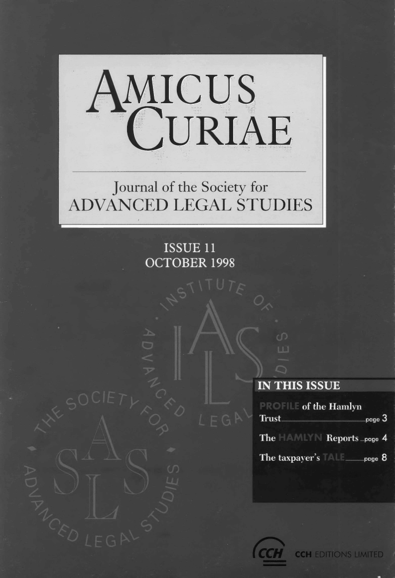 handle is hein.journals/amcrae11 and id is 1 raw text is: AMIcus
CURIAE
Journal of the Society for
ADVANCED LEGAL STUDIES



