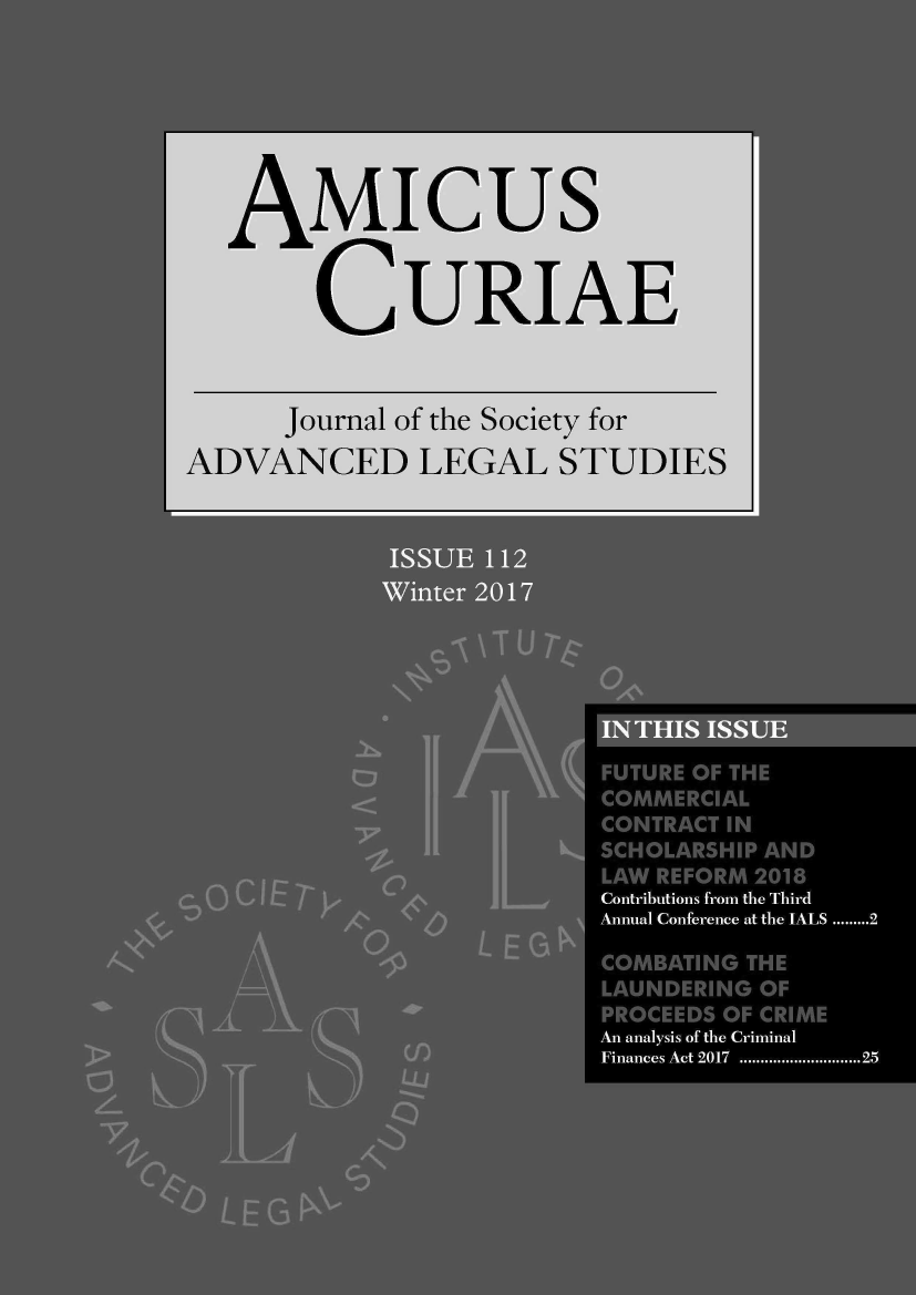 handle is hein.journals/amcrae112 and id is 1 raw text is: AMIcus
CURIAE
Journal of the Society for
ADVANCED LEGAL STUDIES


